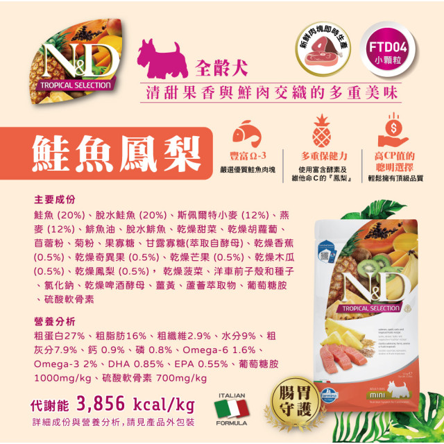 【團購/社群享98折】法米納Farmina 天然熱帶水果系列 貓糧&犬糧