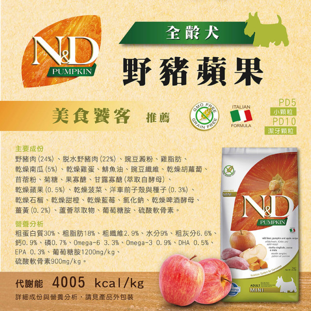 【團購/社群享98折】法米納Farmina ND天然南瓜無穀 犬糧