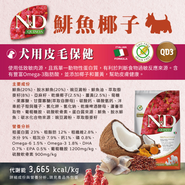 【團購/社群享98折】法米納Farmina ND藜麥無穀機能 貓糧&犬糧