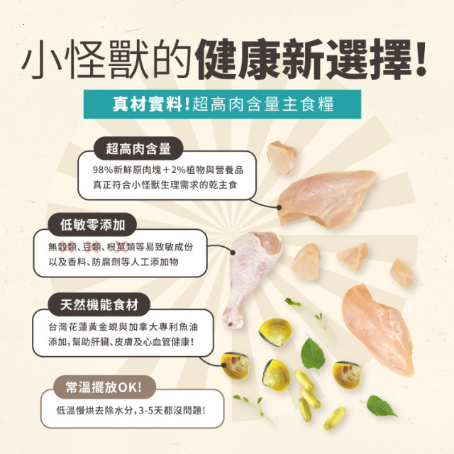 【團購】買大送小 怪獸部落 98%鮮肉主食貓糧 1.8kg贈250g