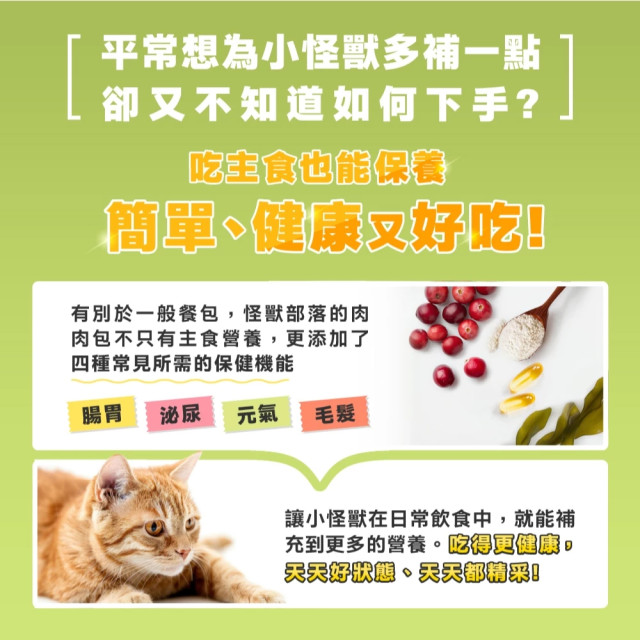 【團購】怪獸部落 貓用 機能主食肉肉包50g *12包