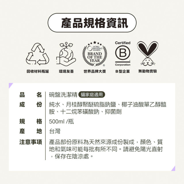 【團購/社群享98折】臭味滾 貓 洗碗精 生食輕鬆沖淨
