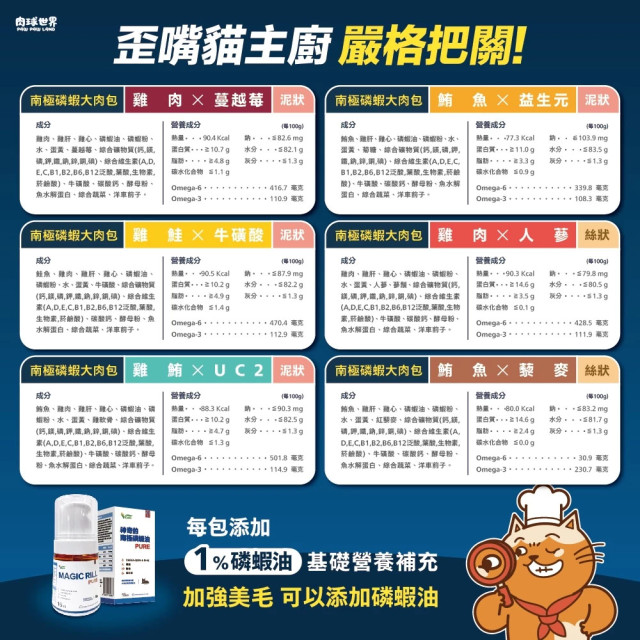 肉球世界 南極磷蝦大肉包 貓主食餐包 45g