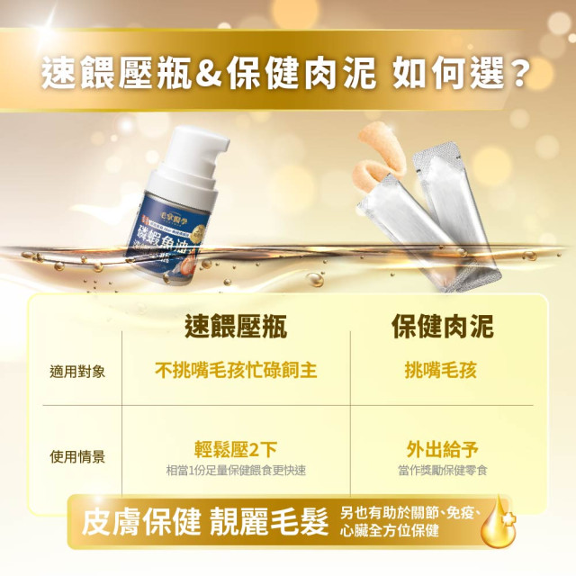 毛掌醫學 磷蝦魚油 速餵壓瓶 爆毛神器 犬貓適用 16ml