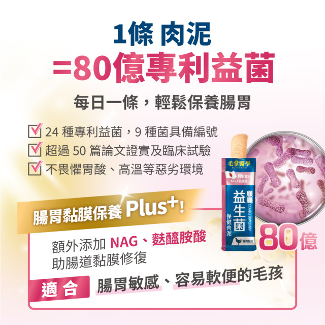 毛掌醫學 益生菌保健肉泥 寵物腸胃保健 軟便剋星 貓狗適用 一盒30入(x6g)