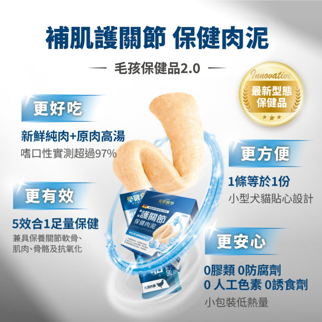 毛掌醫學 護關節 保健肉泥 貓狗適用 一盒30入(x6g)