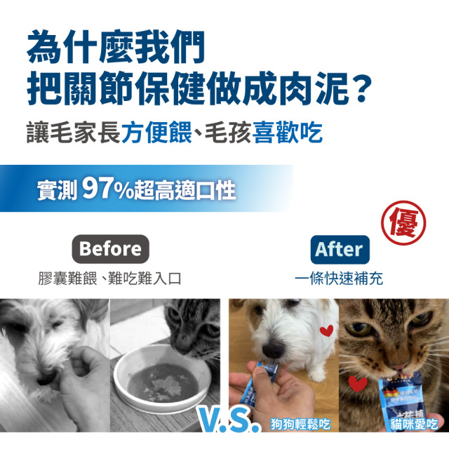 毛掌醫學 護關節 保健肉泥 貓狗適用 一盒30入(x6g)