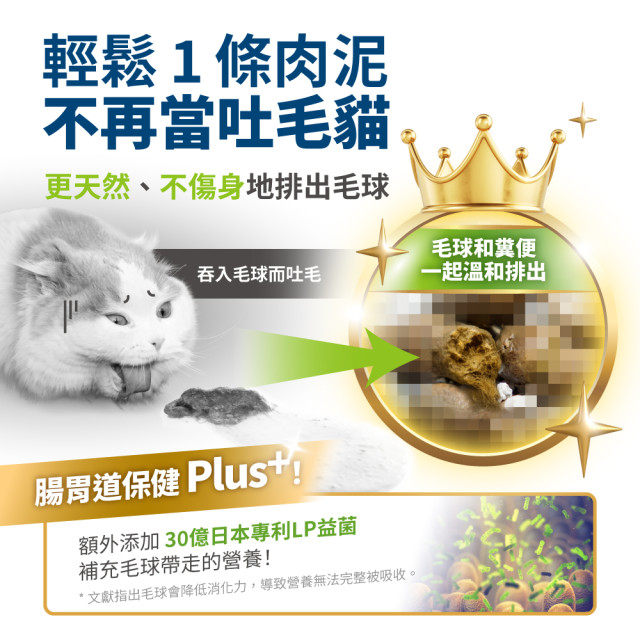 毛掌醫學 益菌化排毛保健肉泥 貓咪天然排毛 取代化毛膏 一盒30入(x6g)