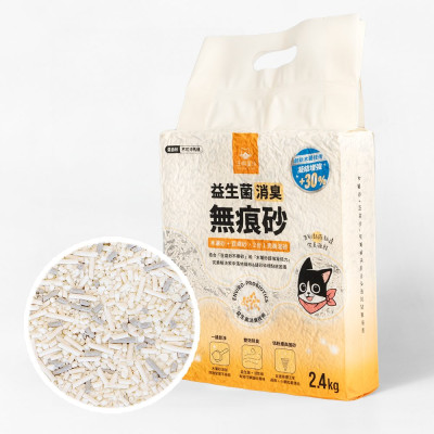 【團購/社群享98折】免運 汪喵星球益生菌消臭無痕砂（條型豆腐砂＋木薯砂） 2.4kg*6包
