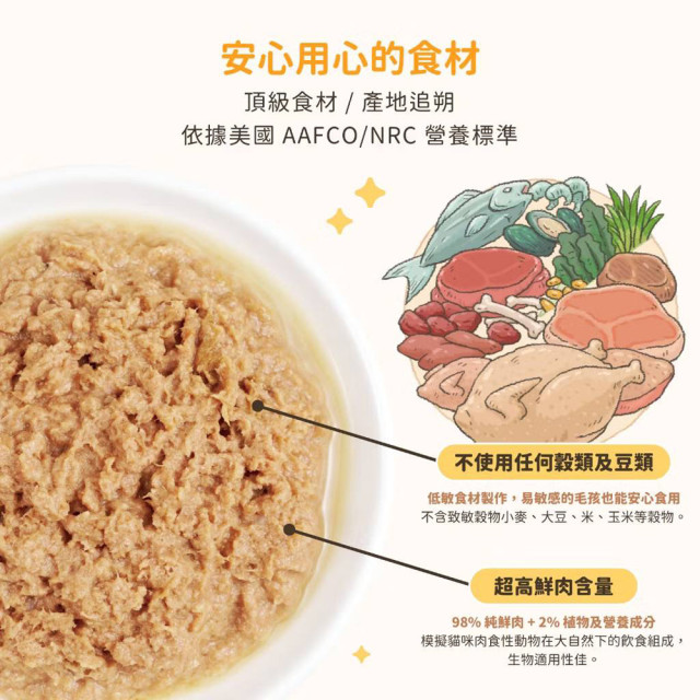 【限量優惠】汪喵星球 貓咪98%無膠鮮肉主食罐
