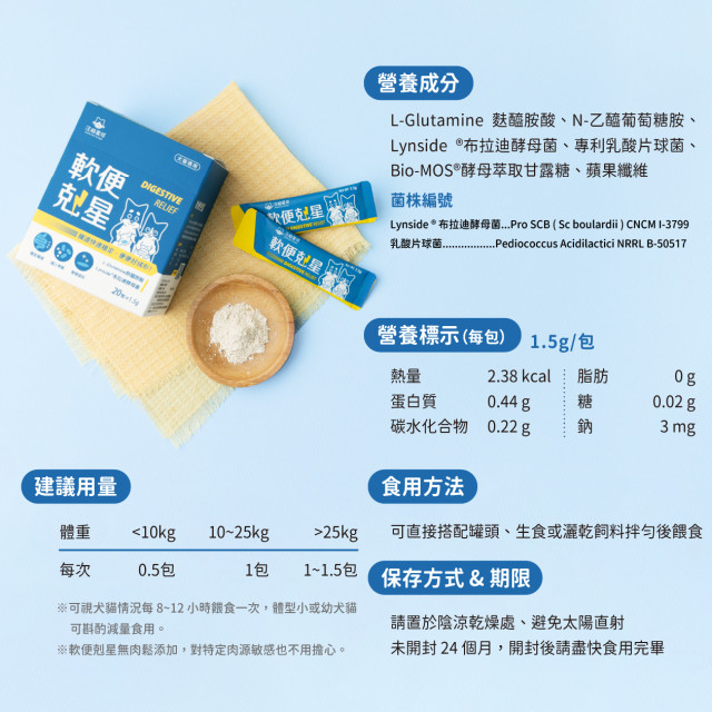 【團購】汪喵星球 軟便剋星 1.5g*20
