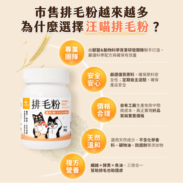 汪喵星球 寵物天然排毛粉 50g